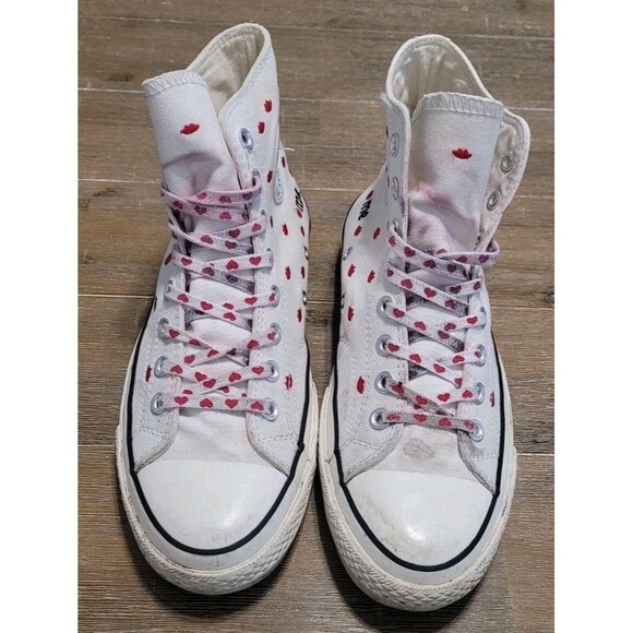 Converse Chuck 70 Embroidered Lips High Love Me Vtg White Men's 8.5 Wmns 10.5 - Picture 2 of 8